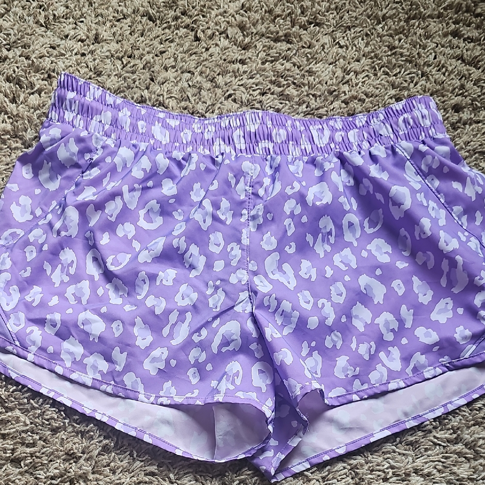 All in Motion Lavender Animal Print Women's Athletic Shorts